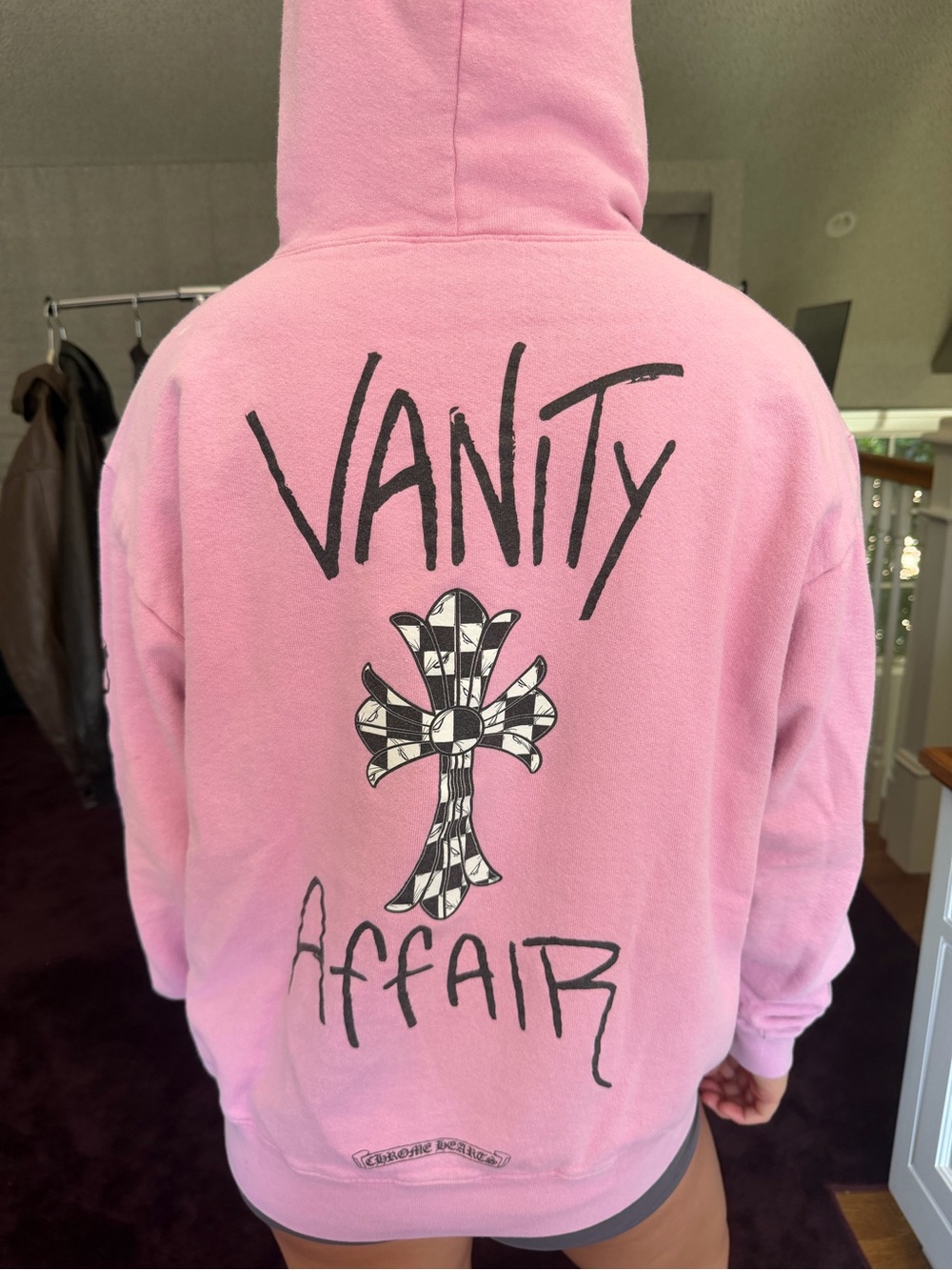 REAL CHROME HEARTS Vanity Affair Pink Graphic Hoodie